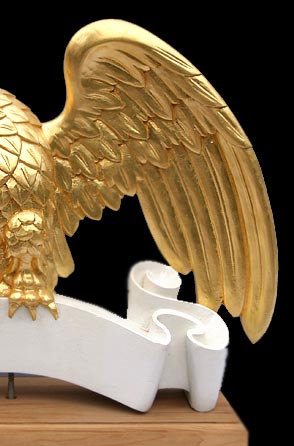 right side of American Colonial Arch Eagle hand carved with wood