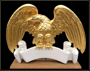 medallion eagle handcarved wood American Colonial