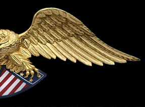wood handcarved american colonial louisburg eagle right side
